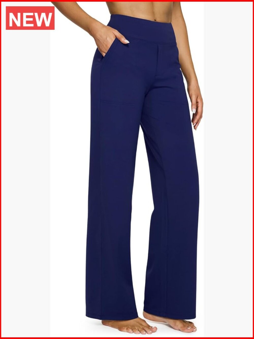 High Waist Wide Leg Yoga Pants with Pockets, Stretch Sweatpants, OEKO-TEX